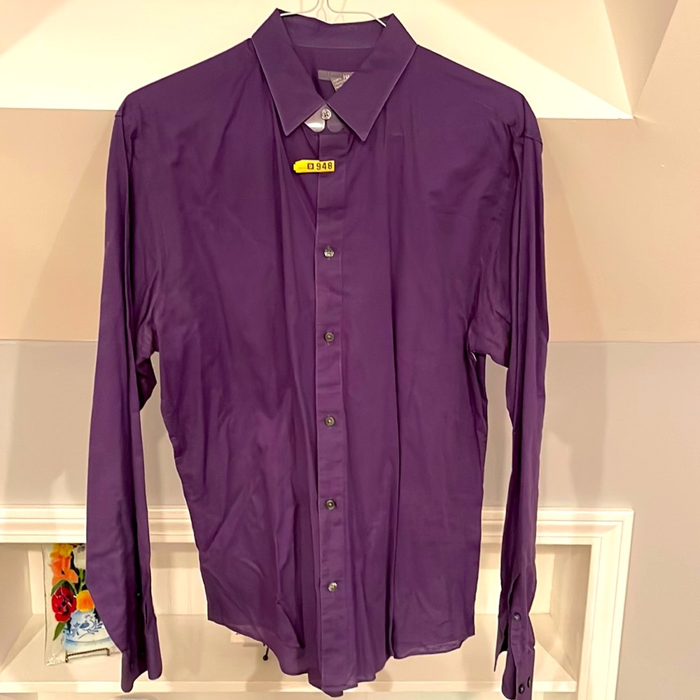 Selling H&M size large purple button up dress shirt.